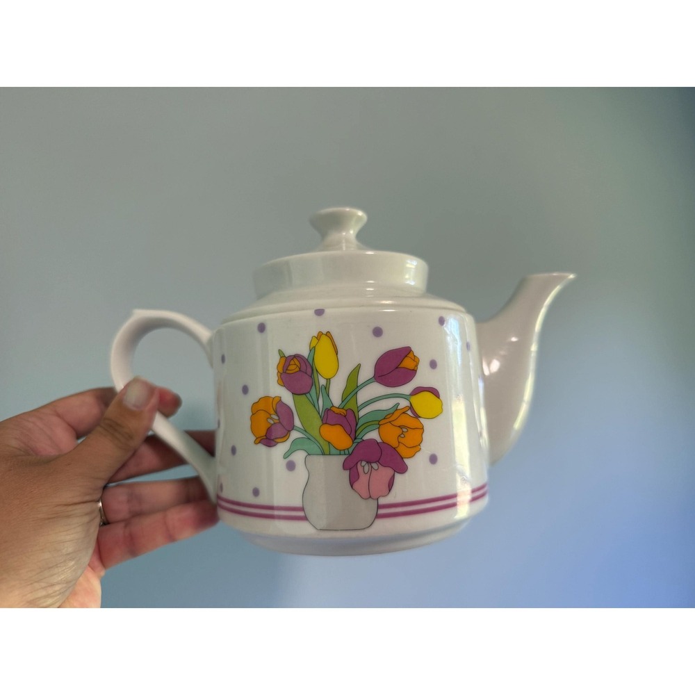 Retro Mod Tulip Tea‎ Pot-made In Japan